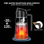 500ml 2 in 1 Olive Oil Pourse and Oil Dispenser Bottle for Kitchen, Glass Oil Bottle with Premium Nozzle, Oil Sprayer for Air Fryer, Salad,Roasting