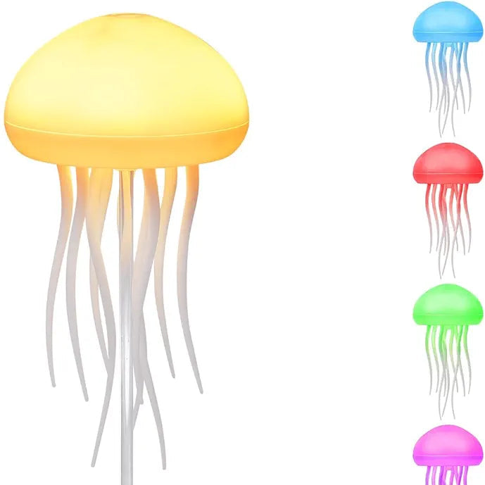 Jellyfish Lamp, Voice Control Jellyfish Lamp with Dancing Legs, RGB Gradient Jellyfish Bedside Lamp, Rechargeable Jellyfish Table Lamp with Touch Sensor, Christmas Gifts 
