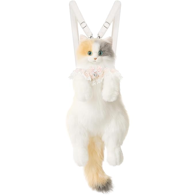 Realistic Cat Backpack – Soft Plush Bag for Travel & Gifts