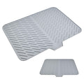 Silicone Draining Mat, Large Silicone Dish Drying Mat, Dish Drying Mat with Built-in Drain Lip, Foldable, Non-Slip, Sink Drainer Mat for Kitchen Counter, Niversal Drain Board (58 x 43 CM)