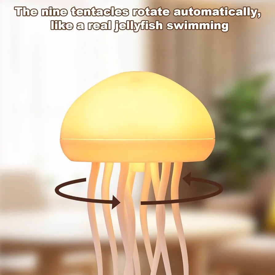 Jellyfish Lamp, Voice Control Jellyfish Lamp with Dancing Legs, RGB Gradient Jellyfish Bedside Lamp, Rechargeable Jellyfish Table Lamp with Touch Sensor, Christmas Gifts 