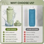 Foldable Water Bottle for Travel 600ml | Silicone Leak Proof Bottle for Gym, Cycling, Camping & Hiking | Multicolor 
