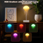Jellyfish Lamp, Voice Control Jellyfish Lamp with Dancing Legs, RGB Gradient Jellyfish Bedside Lamp, Rechargeable Jellyfish Table Lamp with Touch Sensor, Christmas Gifts 