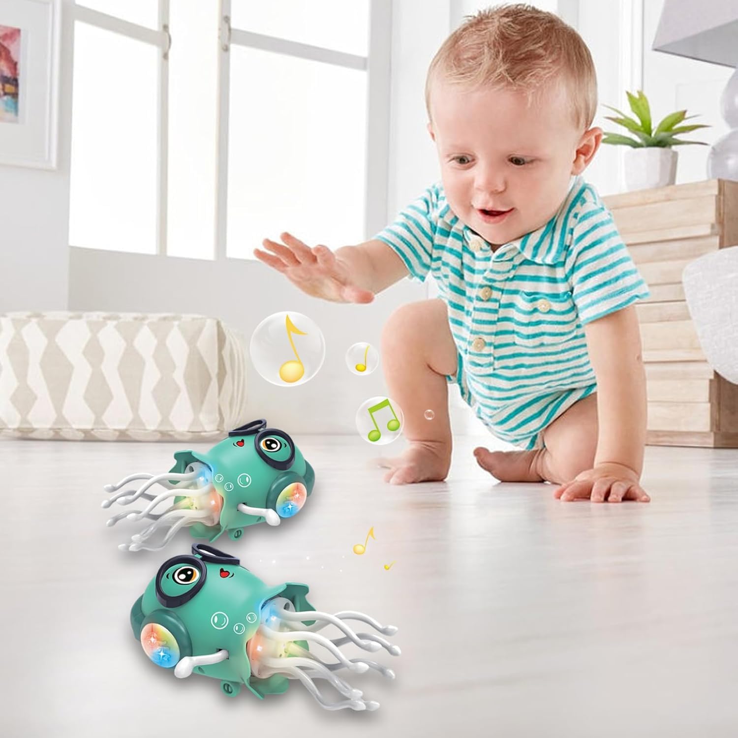 Storio Dancing Jellydancer Baby Toy | Crawling Infant Tummy Time Musical Toy | Magic Dancing Music Crawling Toy | Interactive Sensory Fidget Toy for Kids Boys & Girls 3–8 Years | Birthday Gift