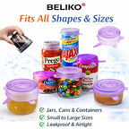 Silicon Reusable Flexible lids for Food Covers Containers And Seal Lids, Silicon Food wrap for Bowls | 1 Pack of 6 Various Sizes(Blue or White Colour)