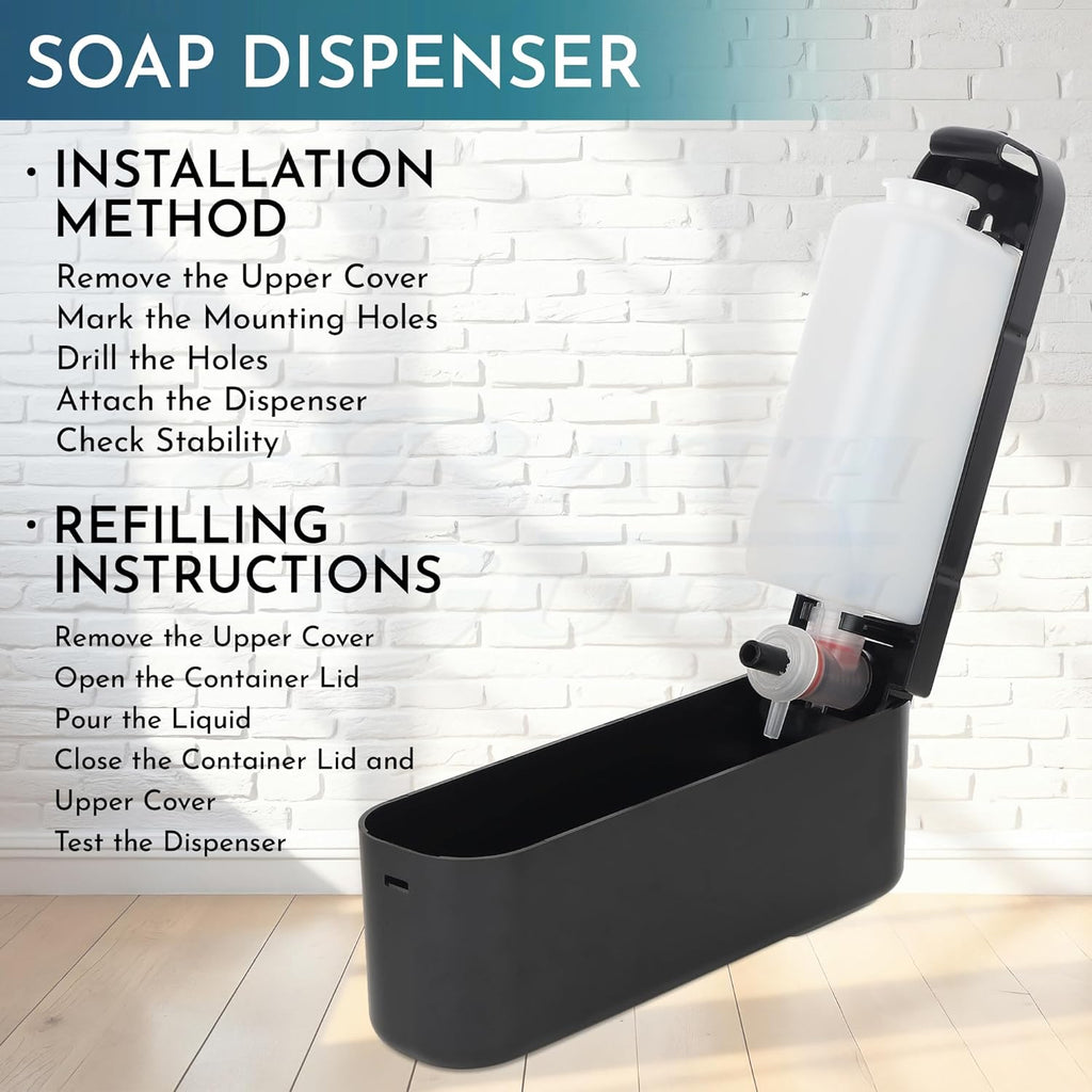 Urban Elegance ABS Wall Mounted Soap Shampoo Conditioner Handwash Gel Liquid Soap Sanitizer Dispenser for Bathroom Basin Kitchen Sinks (350 Ml, WHITE, Plastic)