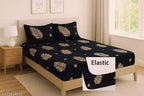 Super Soft touch All around elastic Fitted Double Bedsheet with two pillow cover