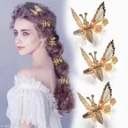 3 Pcs 3D Moving Butterfly Hair Clips for Women Girls Metal Hollow Hair Pins