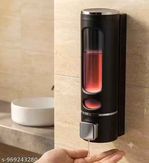 Wall Mounted Liquid Soap Dispenser for Bathroom & Kitchen | Refillable Hand Wash Shampoo Lotion Holder | Single Chamber Manual Pump Dispenser