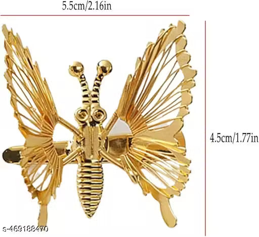 3 Pcs 3D Moving Butterfly Hair Clips for Women Girls Metal Hollow Hair Pins